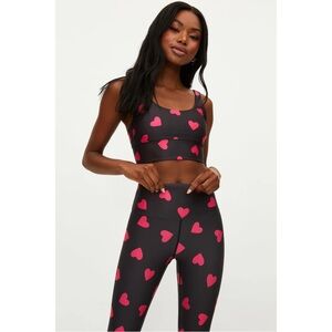 Beach Riot Black and Pink Heart Sports Bra